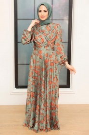Neva Style - Modern Almond Green Muslim Wedding Dress 34530CY - Thumbnail