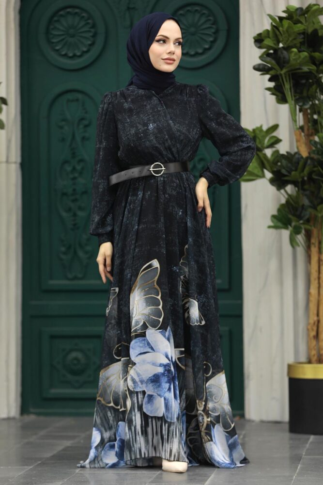 Modern Black Modest Islamic Clothing Prom Dress 39211S - 2