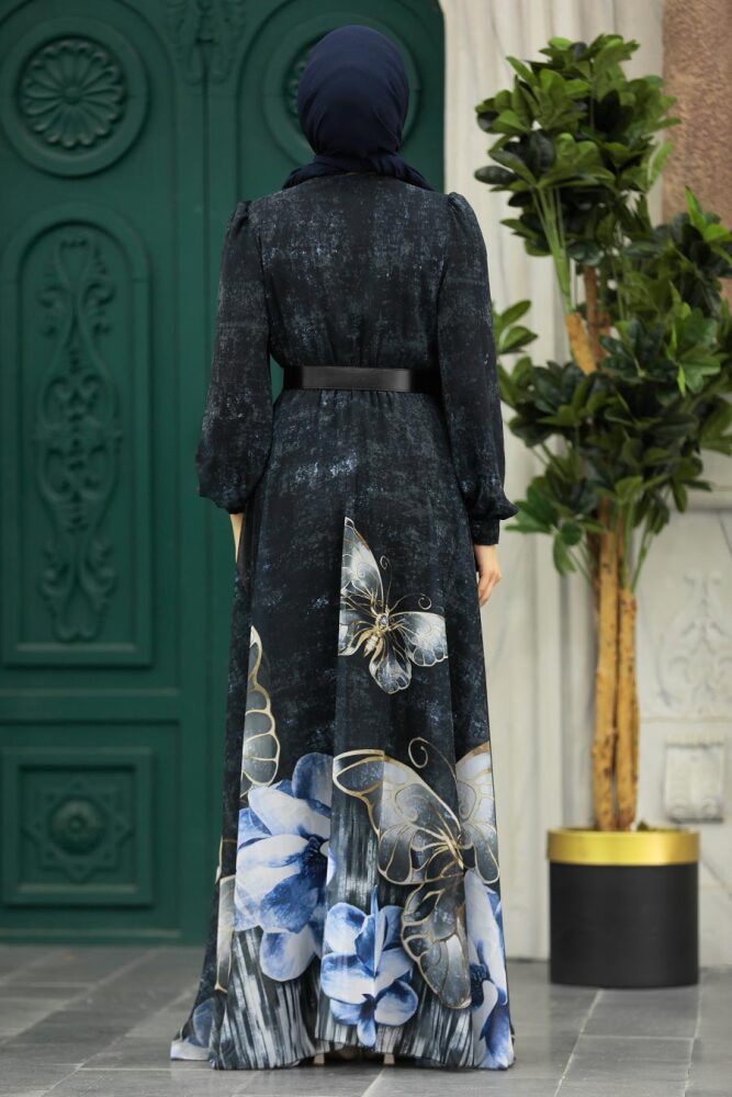 Modern Black Modest Islamic Clothing Prom Dress 39211S - 3