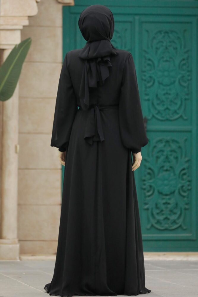 Modern Black Modest Prom Dress 22153S - 5