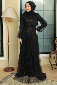 Neva Style - Modern Black Muslim Wedding Gown 5696S - Thumbnail