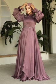 Neva Style - Modern Brown Muslim Fashion Evening Dress 21910KH - Thumbnail