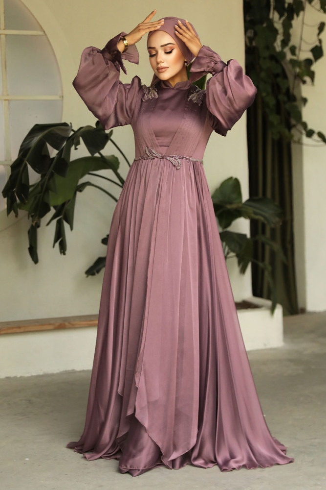 Neva Style - Modern Brown Muslim Fashion Evening Dress 21910KH - 3