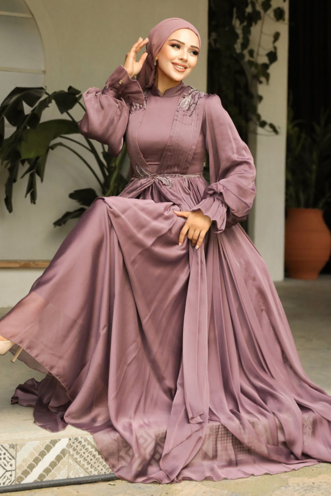 Neva Style - Modern Brown Muslim Fashion Evening Dress 21910KH - 2