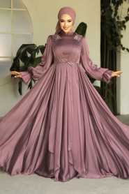 Neva Style - Modern Brown Muslim Fashion Evening Dress 21910KH - Thumbnail