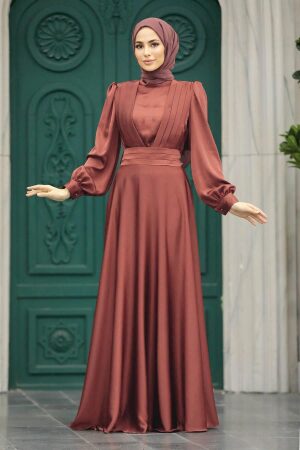Modern Dark Dusty Rose Islamic Clothing Wedding Dress 40621KGK - 1