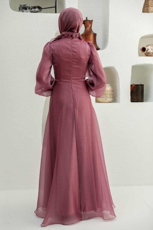 Neva Style - Modern Dusty Rose Hijab Evening Dress 22321GK - 3