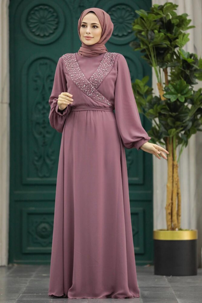 Modern Dusty Rose Modest Prom Dress 22153GK - 2
