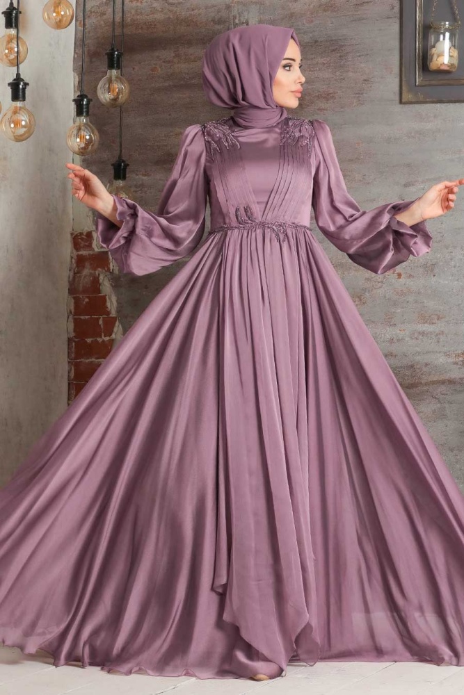 Neva Style - Modern Dusty Rose Muslim Fashion Evening Dress 21910GK - 1