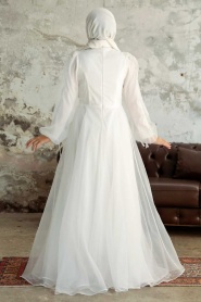 Neva Style - Modern Ecru Islamic Wedding Gown 2249E - Thumbnail