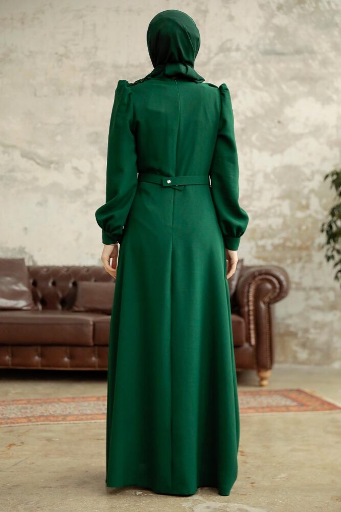 Modern Emerald Green Islamic Dress 37351ZY - 4