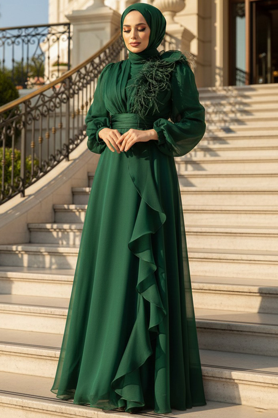 slim fit dress slacks Sage Mint Satin Hijab main image 1