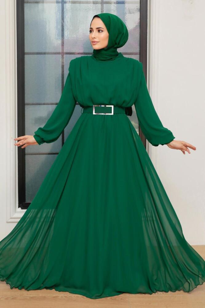 Neva Style - Modern Green Muslim Bridesmaid Dress 36050Y - 2