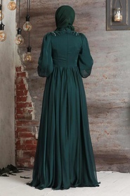 Neva Style - Modern Green Muslim Fashion Evening Dress 21910Y - Thumbnail