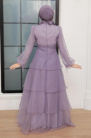 Neva Style - Modern Lila Islamic Clothing Prom Dress 22480LILA - Thumbnail