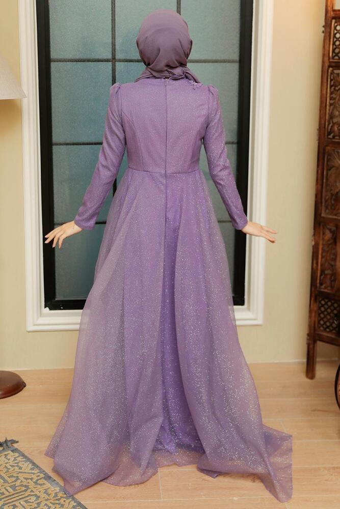 Neva Style - Modern Lila Islamic Prom Dress 22694LILA - 3