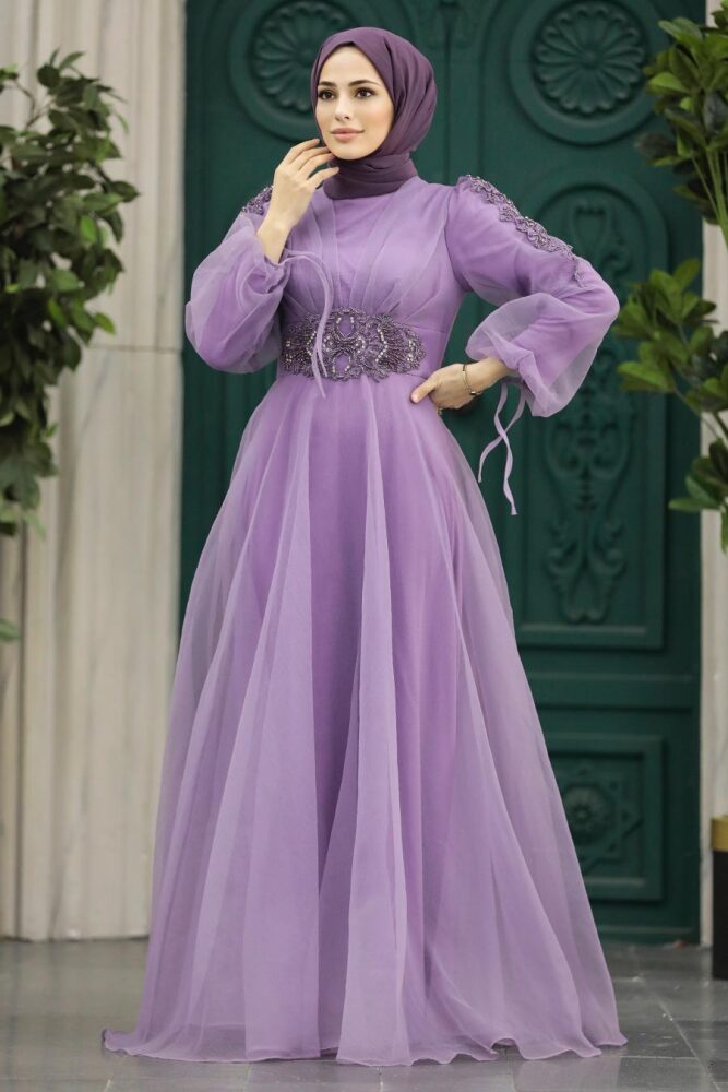 Neva Style - Modern Lila Islamic Wedding Gown 2249LILA - 2