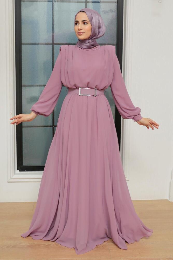 Neva Style - Modern Lila Muslim Bridesmaid Dress 36050LILA - 1