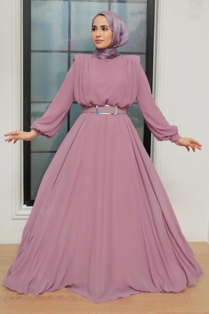 Neva Style - Modern Lila Muslim Bridesmaid Dress 36050LILA - 2