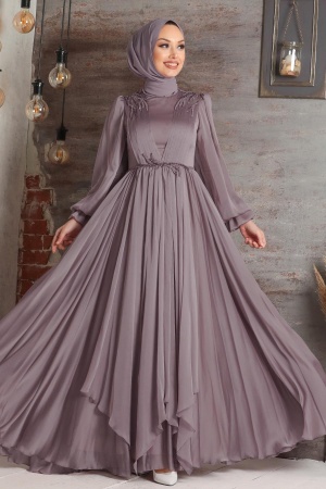 Neva Style - Modern Lila Muslim Fashion Evening Dress 21910LILA - 1