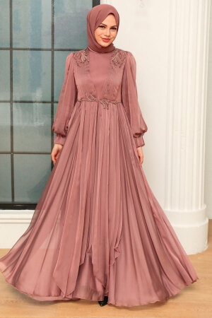 Neva Style - Modern Mink Muslim Fashion Evening Dress 21910V - 2