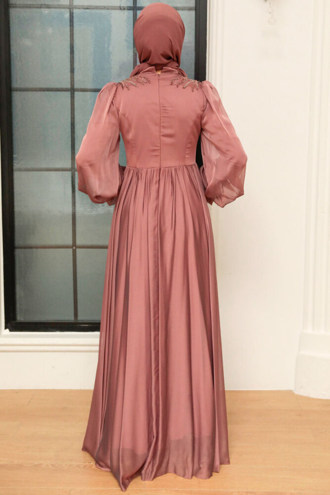 Neva Style - Modern Mink Muslim Fashion Evening Dress 21910V - 3