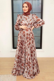 Neva Style - Modern Mink Muslim Wedding Dress 34530V - Thumbnail