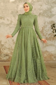 Neva Style - Modern Mint Islamic Clothing Engagement Dress 2294MINT - Thumbnail