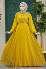 Neva Style - Modern Mustard Modest Prom Dress 22153HR - Thumbnail