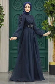 Neva Style - Modern Navy Blue Islamic Wedding Gown 2249L - Thumbnail