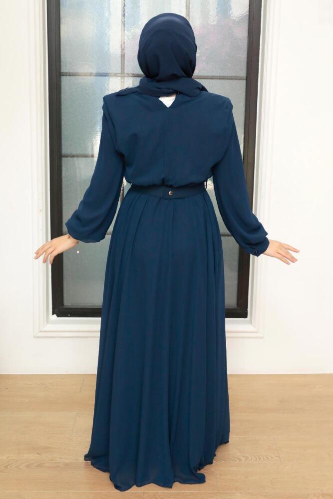 Neva Style - Modern Navy Blue Muslim Bridesmaid Dress 36050L - 2