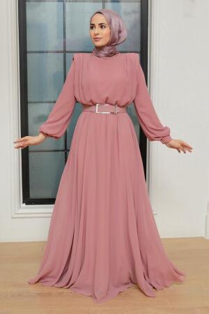 Neva Style - Modern Powder Pink Muslim Bridesmaid Dress 36050PD - 1