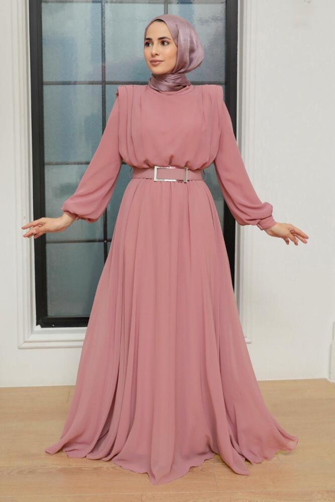 Neva Style - Modern Powder Pink Muslim Bridesmaid Dress 36050PD - 1