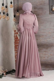 Neva Style - Modern Powder Pink Muslim Fashion Evening Dress 21910PD - Thumbnail