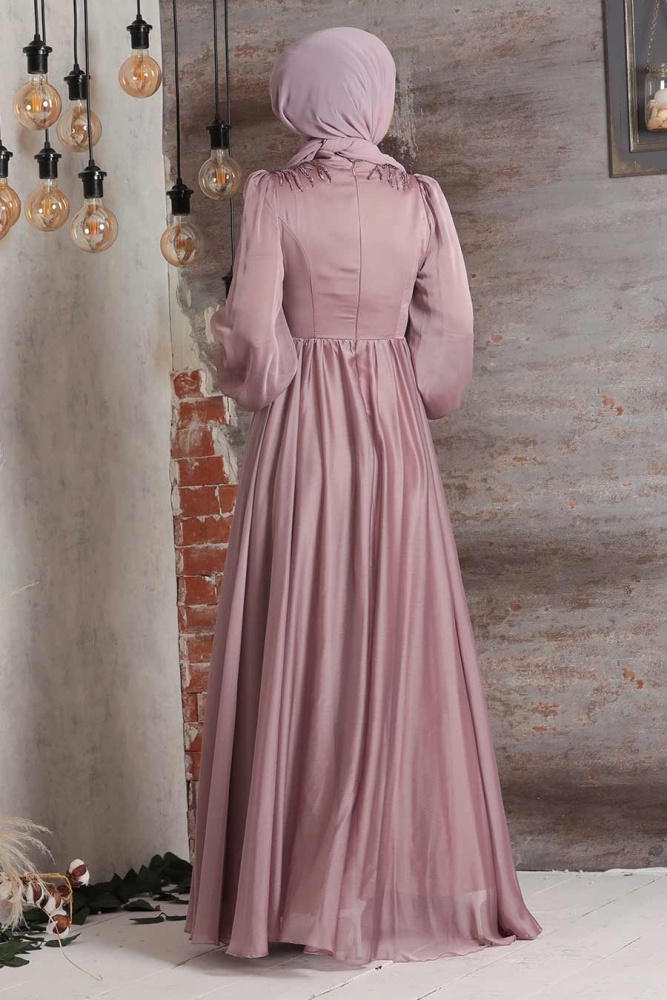 Neva Style - Modern Powder Pink Muslim Fashion Evening Dress 21910PD - 2