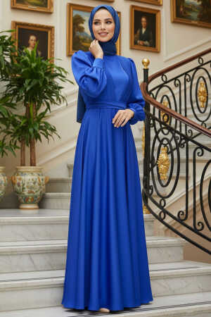 Modern Sax Blue Islamic Clothing Wedding Dress 40621SX - 1