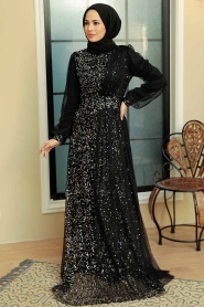 Neva Style - Modern Silver Muslim Wedding Gown 5696GMS - Thumbnail