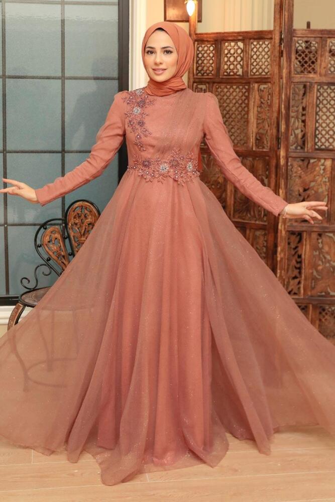 Neva Style - Modern Sunuff Colored Islamic Prom Dress 22694TB - 1