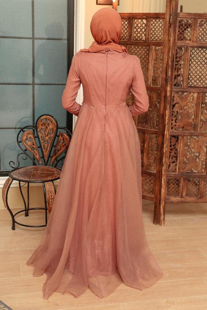 Neva Style - Modern Sunuff Colored Islamic Prom Dress 22694TB - 2