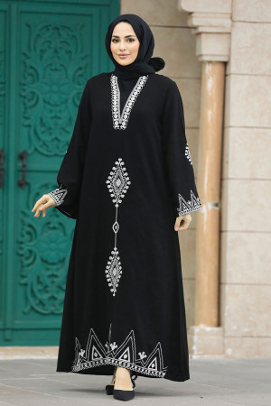 Modest Black Abaya Dress 40026S - 3