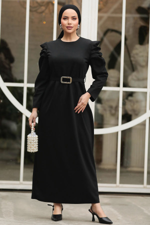 Neva Style - Modest Black Formal Dress 644S - 2