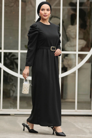 Neva Style - Modest Black Formal Dress 644S - 3