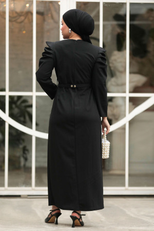 Neva Style - Modest Black Formal Dress 644S - 4