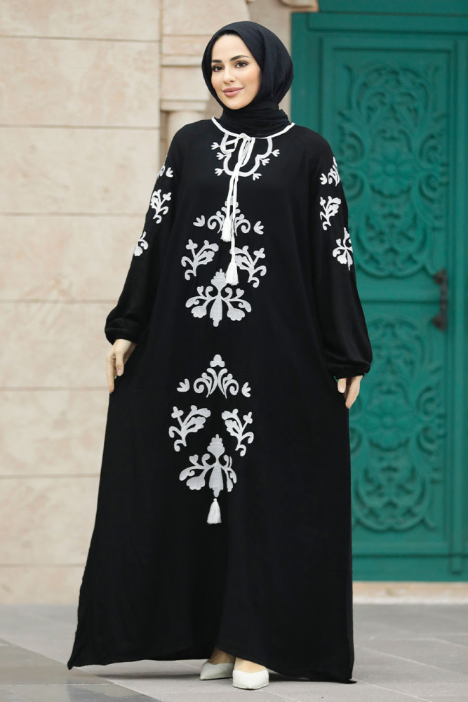 Modest Ecru Abaya Dress 60101E - 1