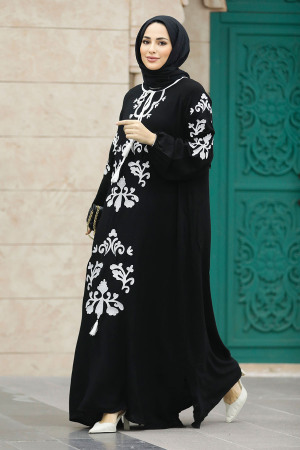 Modest Ecru Abaya Dress 60101E - 4