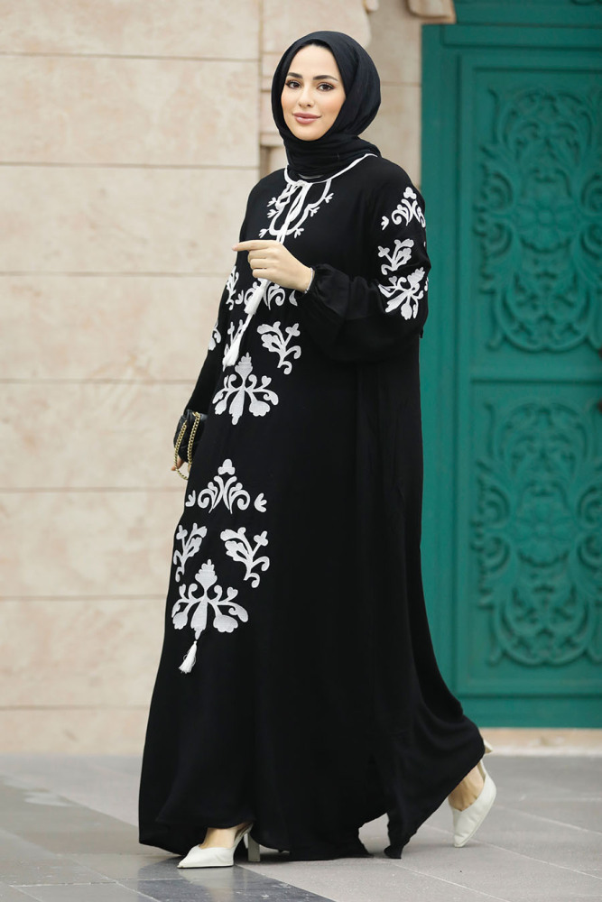 Modest Ecru Abaya Dress 60101E - 4