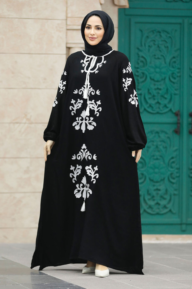 Modest Ecru Abaya Dress 60101E - 5