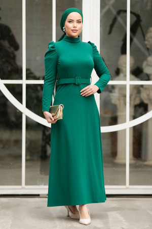 Modest Emerald Green Maxi Dress 554ZY - 4