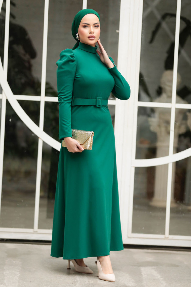 Modest Emerald Green Maxi Dress 554ZY - 3