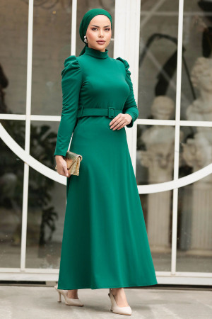 Modest Emerald Green Maxi Dress 554ZY - 1